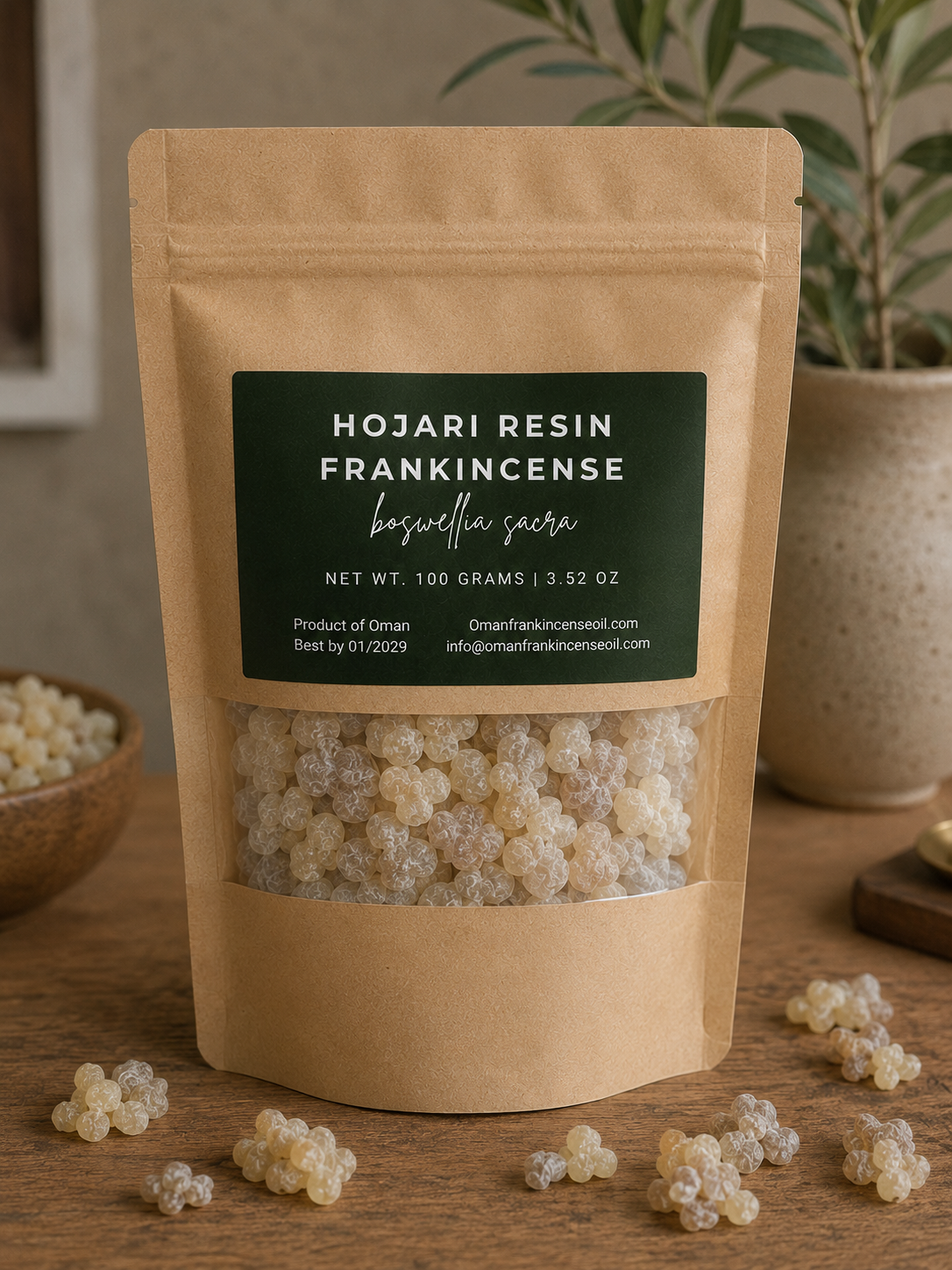 Premium Omani Hojari Frankincense Resin (Boswellia sacra) 100g