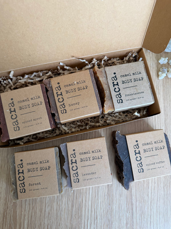 6 Camel's Milk Soap Bundle + Soap Rack